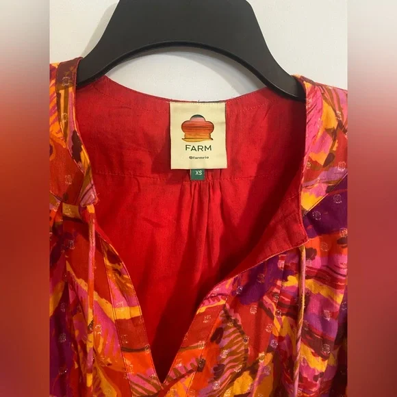 Farm Rio Banana Juice Cotton Mini Dress Size XS - Picture 4 of 13